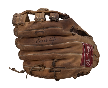 2001 Cal Ripken Jr. Game Used, Signed & Photo Matched - 4/2/2001 Rawlings Gold Glove Series 3rd Baseman Glove with Plaque from Ripken Museum (Ripken LOA, PSA/DNA & Sports Investors)